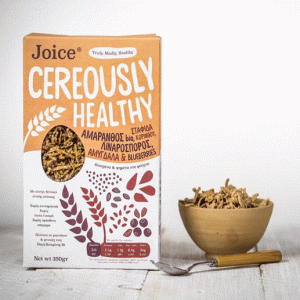 Joice Cereously Healthy Δημητριακά με Αμάρανθο, σταφίδα, λιναρόσπορο, αμύγδαλα & μύρτιλα