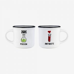 set 2 espresso mugs - poison & antidote