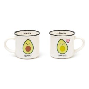 set 2 espresso mugs - avocado